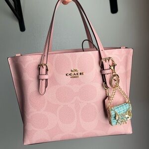 Chic Blue Keychain Purse Charm